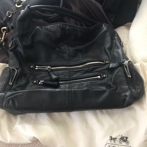 Large leather black purse